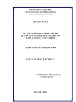 Một số giải pháp hoàn thiện công tác quản lý ngân sách nhà nước trên địa bàn huyện nam trực tỉnh nam định 
