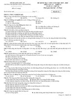 Đề kiểm tra 1 tiết HK2 môn Vật lí 11 năm 2019-2020 - Trường THPT Hậu Thạnh Đông