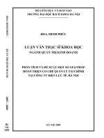 Phân tích và đề xuất một số giải pháp hoàn thiện cơ chế quản lý tài chính tại công ty điện lực thành phố hà nội 