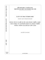 Phân tích và đề xuất giải pháp chiến lược cho công ty cổ phần dịch vụ phát triển nông thôn giai đoạn 2007 2020 