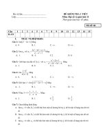 Đề kiểm tra 1 tiết chương 4 môn Đại số & Giải tích 11 năm 2019-2020 - Trường THPT Trung Văn