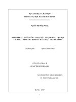 Một số giải pháp nâng cao chất lượng đào tạo tại trường cao đẳng kinh tế kỹ thuật trung ương 