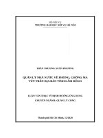 Quản lý nhà nước về phòng, chống ma túy trên địa bàn tỉnh lâm đồng 