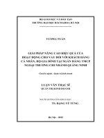 Giải pháp nâng cao hiệu quả của hoạt động cho vay đối với khách hàng cá nhân hộ gia đình tại Ngân hàng TMCP Ngoại thương Chi nhánh Quảng Ninh