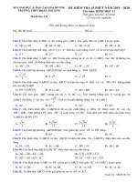 Đề kiểm tra 1 tiết HK2 môn Hình học 11 năm 2019-2020 có đáp án - Trường THPT Đoàn Thượng