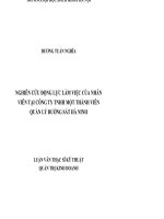Nghiên cứu động lực làm việc của nhân viên tại công ty TNHH một thành viên quản lý đường sắt hà ninh 