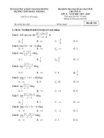 Đề kiểm tra 1 tiết chương 4 môn Đại số & Giải tích 11 năm 2019-2020 có đáp án - Trường THPT Đoàn Thượng