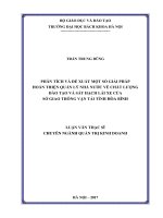 Phân tích và đề xuất một số giải pháp hoàn thiện quản lý nhà nước về chất lượng đào tạo và sát hạch lái xe của sở giao thông vận tải tỉnh hòa bình 