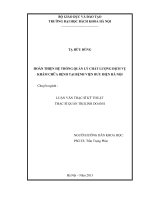 Hoàn thiện hệ thống quản lý chất lượng dịch vụ khám chữa bệnh tại bệnh viện bưu điện hà nội 