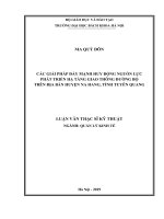 Các giải pháp đẩy mạnh huy động nguồn nhân lực phát triển hạ tầng giao thông đường bộ trên địa bàn huyện na hang tỉnh tuyên quang 