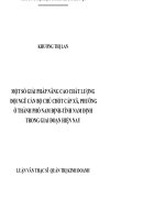 Một số giải pháp nâng cao chất lượng đội ngũ cán bộ chủ chốt cấp xã phường ở thành phố nam định tỉnh nam định trong giai đoạn hiện nay 