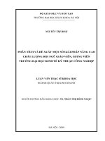 Phân tích và đề xuất một số giải pháp nâng cao chất lượng đội ngũ giáo viên giảng viên trường đại học kinh tế kỹ thuật công nghiệp 