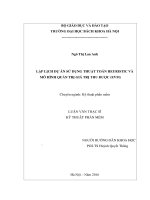 Lập lịch dự án sử dụng thuật toán heuristic và mô hình quản trị giá trị thu được (evm) 