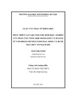 Phát triển vật liệu polyme sinh học nghiên cứu phản ứng tổng hợp mono este và di este từ 5 hydroxymethylfurfural hmf và rượu hai chức no mạch hở 