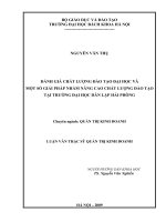 Đánh giá chất lượng đào tạo đại học và một số giải pháp nhằm nâng cao chất lượng đào tạo tại trường đại học dân lập hải phòng 