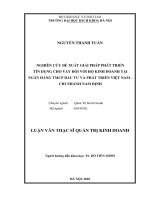 Nghiên cứu đề xuất giải pháp phát triển tín dụng cho vay đối với hộ kinh doanh tại ngân hàng thương mại cổ phần đầu tư và phát triển việt nam chi nhánh nam định 
