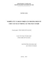 Nghiên cứu và hoàn thiện các phương pháp tổ chức sản xuất trong các nhà máy cơ khí 