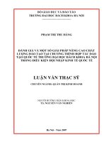 Đánh giá và một số giải pháp nâng cao chất lượng đào tạo tại chương trình hợp tác đào quốc tế trường đại học bách khoa hà nội trong điều kiện hội nhập kinh tế quốc tế 