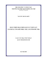 Hoàn thiện hoạt động quản trị nhân lực tại trung tâm giới thiệu việc làm tỉnh phú thọ 