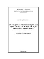 Kỹ thuật cấp phát kênh động cho mạng thông tin di động sử dụng công nghệ mimo ofdma 