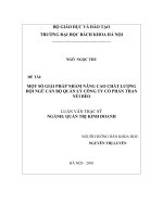 Một số giải pháp nhằm nâng cao chất lượng đội ngũ cán bộ quản lý công ty cổ phần than núi béo 