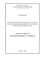 Giải pháp hoàn thiện công tác quản lý các dự án đầu tư xây dựng khu đô thị mới không sử dụng vốn đầu tư công trên địa bàn tỉnh bắc giang 