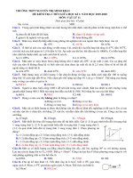 Đề kiểm tra 1 tiết HK2 môn Vật lí 11 năm 2019-2020 có đáp án - Trường THPT Nguyễn Thị Minh Khai