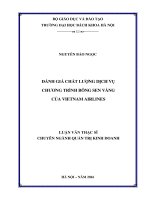 Đánh giá chất lượng dịch vụ chương trình bông sen vàng của vietnam airlines 
