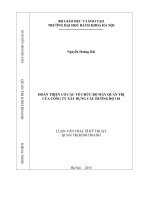 Hoàn thiện cơ cấu tổ chức bộ máy quản trị của công ty xây dựng cầu đường bộ 118 