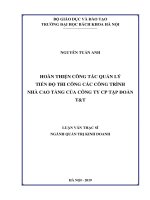 Hoàn thiện công tác quản lý tiến độ thi công các công trình nhà cao tầng của công ty CP tập đoàn tvàt 