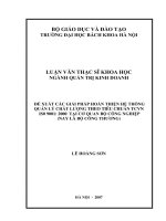 Đề xuất các giải pháp hoàn thiện hệ thống quản lý chất lượng theo tiêu chuẩn TCVN ISO 9001 2000 tại cơ quan bộ công nghiệp nay là bộ công thương 