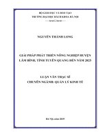 Giải pháp phát triển nông nghiệp huyện lâm bình tỉnh tuyên quang đến năm 2025 