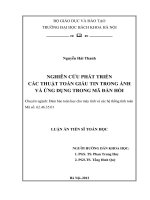 Nghiên cứu phát triển các thuật toán giấu tin trong ảnh và ứng dụng trong mã đàn hồi 