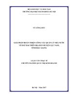 Giải pháp hoàn thiện công tác quản lý nhà nước về đất đai trên địa bàn huyện lục nam tỉnh bắc giang 