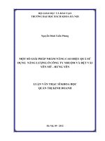 Một số giải pháp nhằm nâng cao hiệu quả sử dụng năng lượng ở công ty nhuộm và dệt vải yên mỹ hưng yên 