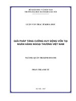Giải pháp tăng cường huy động vốn tại Ngân hàng ngoại thương Việt Nam