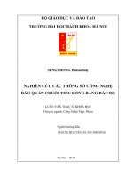 Nghiên cứu các thông số công nghệ bảo quản chuối tiêu đồng bằng bắc bộ 