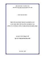 Một số giải pháp nhằm tạo động lực làm việc đối với người lao động tại công ty cổ phần công nghệ số bách khoa BKC 