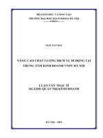Nâng cao chất lượng dịch vụ di động tại trung tâm kinh doanh VNPT hà nội 