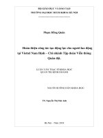 Hoàn thiện công tác tạo động lực cho người lao động tại viettel nam định chi nhánh tập đoàn viễn thông quân đội 