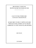 Sự khác biệt văn hoá và những xung đột trong quan hệ lao động tại các doanh nghiệp đầu tư nước ngoài ở tp hồ chí minh 