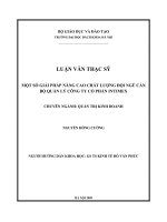 Một số giải pháp nâng cao chất lượng đội ngũ cán bộ quản lý công ty cổ phần intimex 