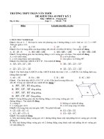 Đề kiểm tra 1 tiết chương 3 môn Hình học 11 năm 2019-2020 có đáp án - Trường THPT Trần Văn Thời