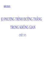 slide bài giảng hình học 12 tiết 35 phương trình đường thẳng trong không gian mục 2 