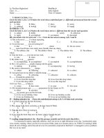 Đề kiểm tra 1 tiết HK2 môn Tiếng Anh 11 năm 2019-2020 - Trường THPT Lê Thế Hiếu (Lần 4)