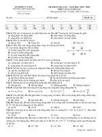 Đề kiểm tra 1 tiết HK2 môn Vật lí 11 năm 2019-2020 - Trường THPT Đầm Dơi (Bài kiểm tra số 2)
