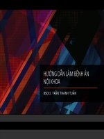 HƯỚNG DẪN LÀM BỆNH ÁN SINH VIÊN Y KHOA