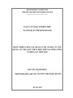 Hoàn thiện công tác quản lý dự án đầu tư xây dựng các nhà máy thủy điện nhỏ tại tổng công ty điện lực miền bắc 