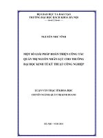 Một số giải pháp hoàn thiện công tác quản trị nguồn nhân lực cho trường đại học kinh tế kỹ thuật công nghiệp 