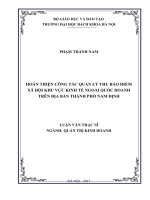 Hoàn thiện công tác quản lý thu bảo hiểm xã hội khu vực kinh tế ngoài quốc doanh trên địa bàn thành phố Nam Định